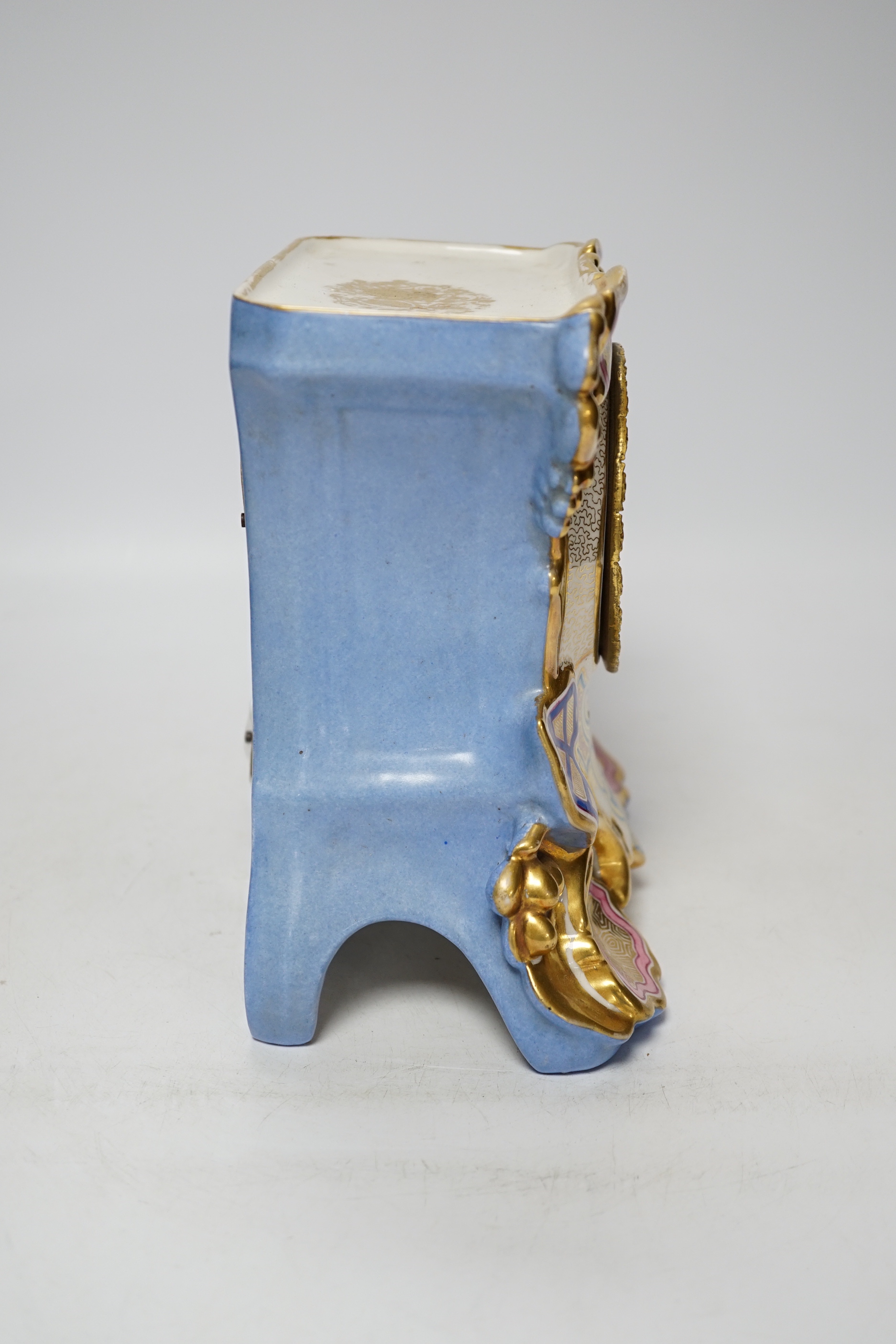 A Charles Bafard of Paris, porcelain aesthetic mantel clock, 21cm wide x 20cm high
